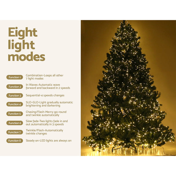 Jingle Jollys Christmas Tree 2.1M Xmas With 3000 Led Lights Warm White Seasonal Decorations