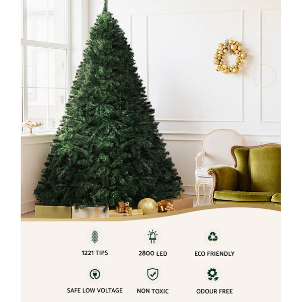 Jingle Jollys Christmas Tree 2.1M Xmas 2800 Led Lights Modes Multi Colour Seasonal Decorations