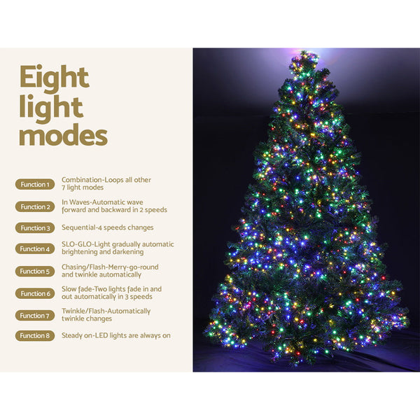 Jingle Jollys Christmas Tree 2.1M Xmas 2800 Led Lights Modes Multi Colour Seasonal Decorations