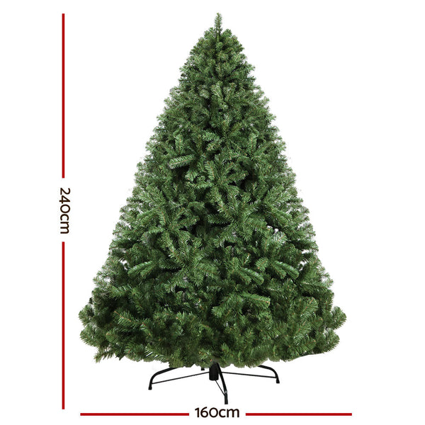 Jingle Jollys Christmas Tree 2.4M Xmas Trees Decorations Green 1500 Tips Seasonal Decorations