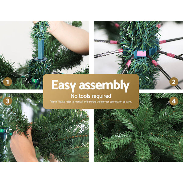 Jingle Jollys Christmas Tree 2.4M Xmas Trees Decorations Green 1500 Tips Seasonal Decorations