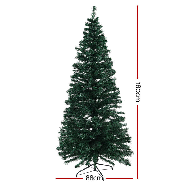 Jingle Jollys Christmas Tree 1.8M Led Xmas Trees Optic Fibre Warm White Seasonal Decorations