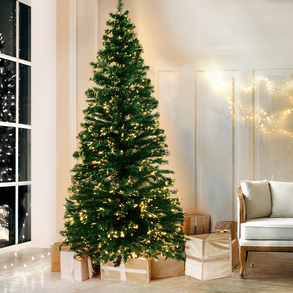 Jingle Jollys Christmas Tree 1.8M Led Xmas Trees Optic Fibre Warm White Seasonal Decorations