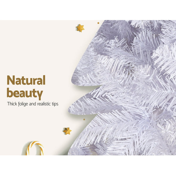 Jingle Jollys Christmas Tree 2.1M Xmas Trees Decorations White 1000 Tips Seasonal Decorations