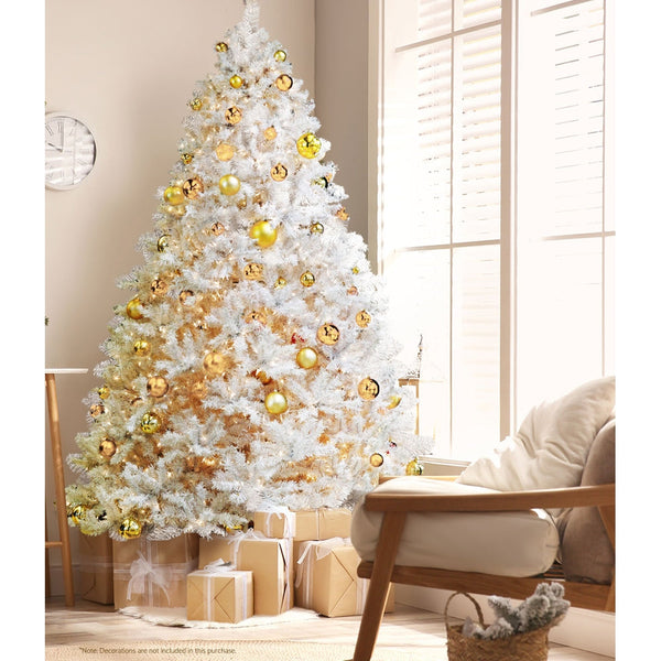 Jingle Jollys Christmas Tree 2.1M Xmas Trees Decorations White 1000 Tips Seasonal Decorations