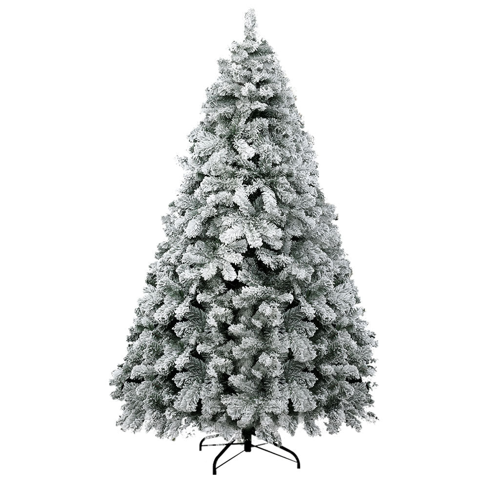 Jingle Jollys Christmas Tree 2.4M Xmas Trees Decorations Snowy 1291 Tips Seasonal Decorations