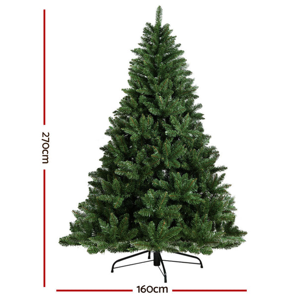 Jingle Jollys Christmas Tree 2.7M Xmas Trees Green Decorations 1600 Tips Seasonal Decorations