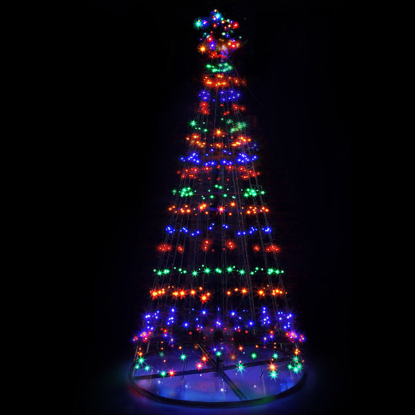 Jingle Jollys Christmas Tree 2.1M 264 Led Xmas Trees Solar Power Multi Colour Seasonal Decorations