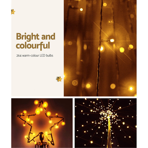2.1M Christmas Tree Led Solar Warm Jingle Jollys Seasonal Decorations