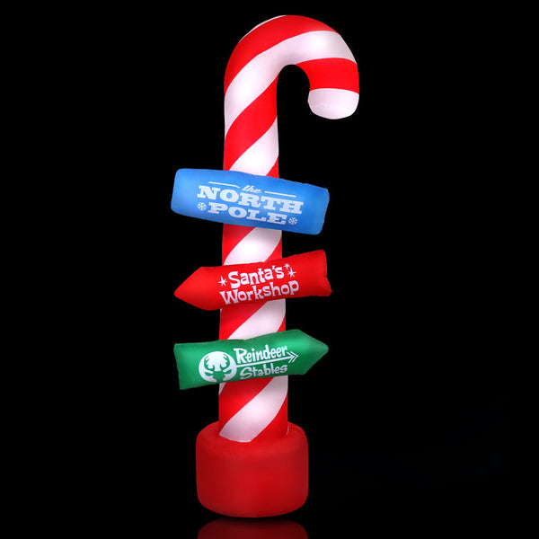 Jingle Jollys Christmas Inflatable Candy Pole 2.4M Illuminated Decorations Seasonal Decorations