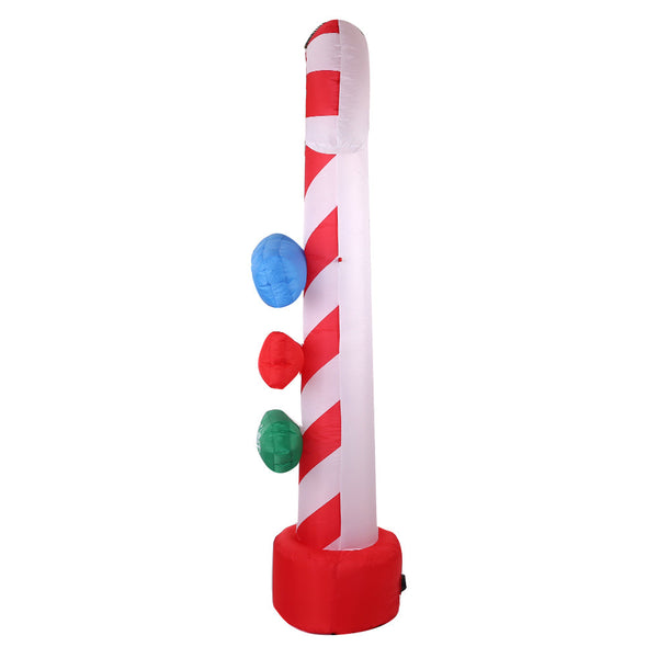 Jingle Jollys Christmas Inflatable Candy Pole 2.4M Illuminated Decorations Seasonal Decorations