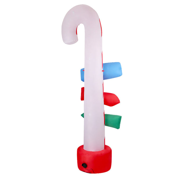 Jingle Jollys Christmas Inflatable Candy Pole 2.4M Illuminated Decorations Seasonal Decorations