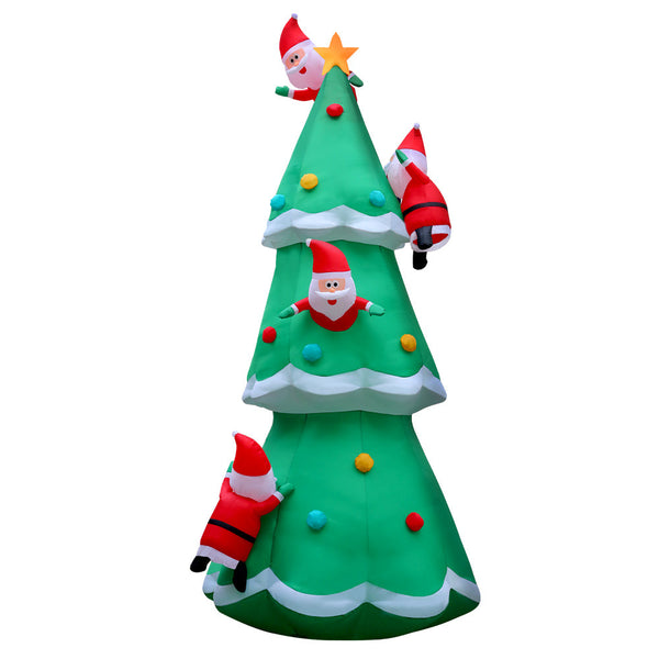 Jingle Jollys Christmas Inflatable Santa Tree 5M Outdoor Xmas Decorations Lights Seasonal Decorations
