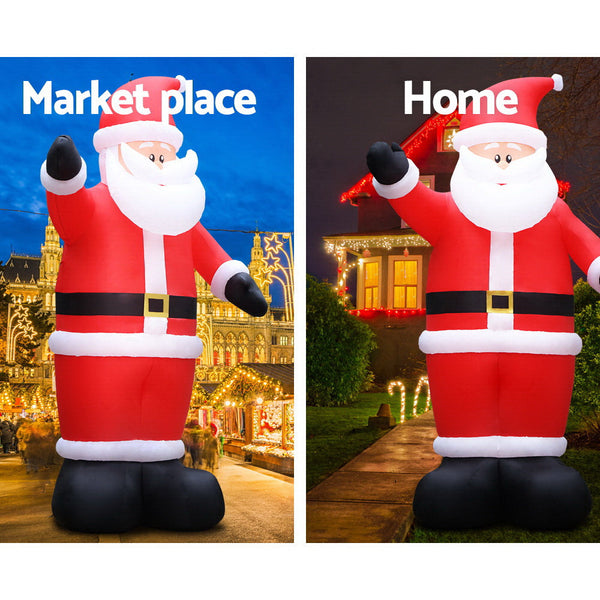 Jingle Jollys 5M Christmas Inflatable Santa Decorations Outdoor Air Power Light Seasonal Decorations