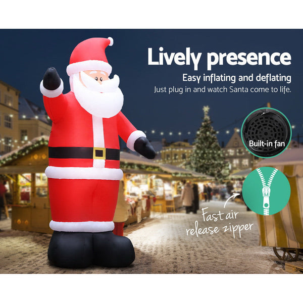 Jingle Jollys 5M Christmas Inflatable Santa Decorations Outdoor Air Power Light Seasonal Decorations