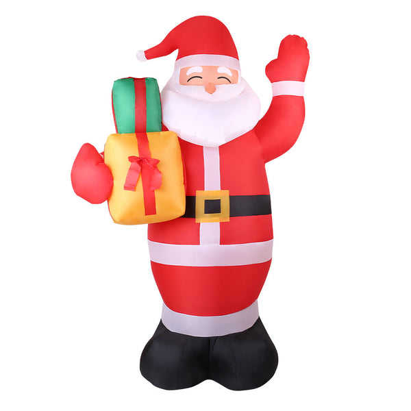 Jingle Jollys Christmas Inflatable Santa 2.4M Outdoor Xmas Decorations Lights Seasonal Decorations