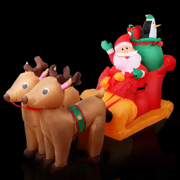 Jingle Jollys Christmas Inflatable Santa Sleigh 2.2M Outdoor Decorations Led Seasonal Decorations