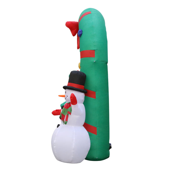 Jingle Jollys Christmas Inflatable Giant Arch Way 2.8M Santa Snowman Light Decor Seasonal Decorations