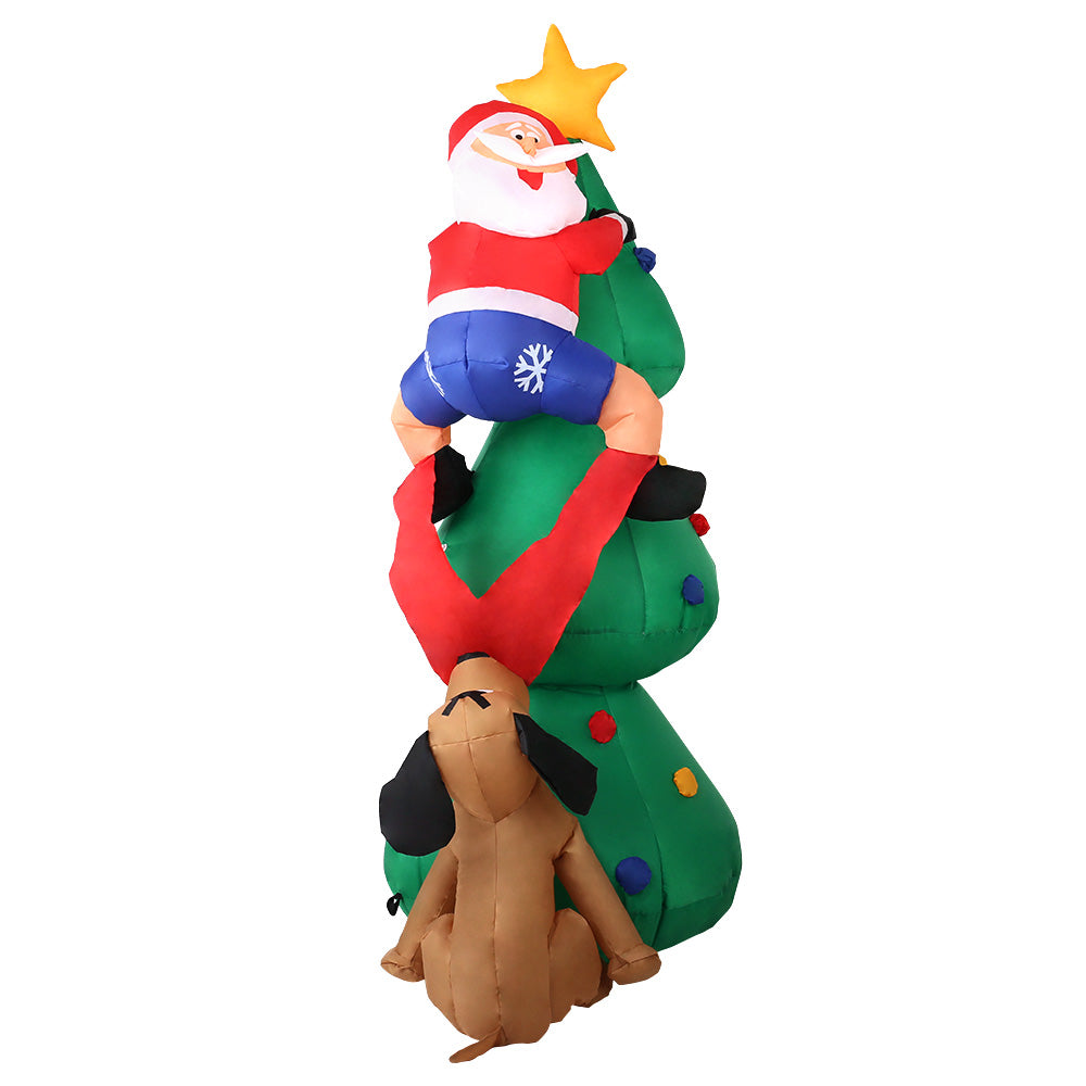 Jingle Jollys Christmas Inflatable Santa Tree 1.8M Lights Outdoor Decorations Seasonal Decorations