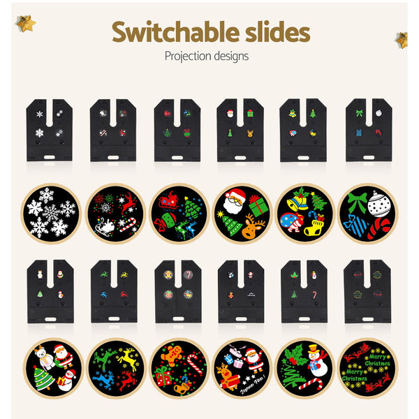 Jingle Jollys Pattern Led Laser Landscape Projector Light Lamp Christmas Party Seasonal Decorations