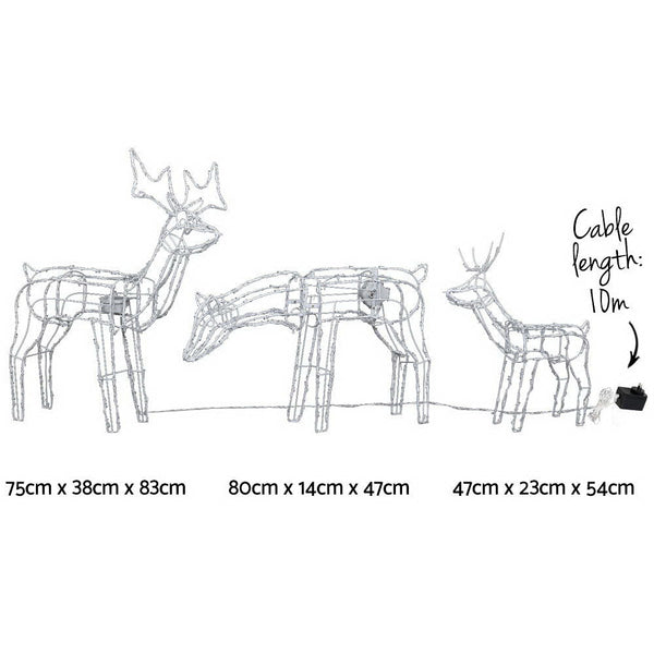 Jingle Jollys Christmas Motif Lights Led Rope Reindeer Waterproof Outdoor Seasonal Decorations