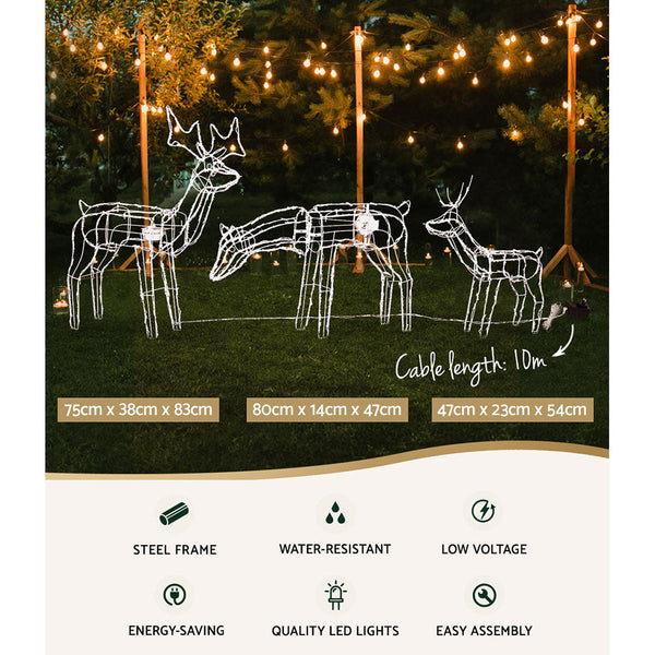 Jingle Jollys Christmas Motif Lights Led Rope Reindeer Waterproof Outdoor Seasonal Decorations