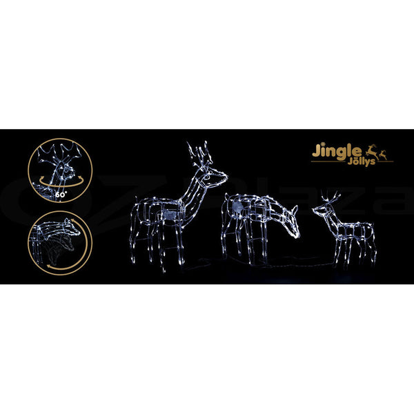 Jingle Jollys Christmas Motif Lights Led Rope Reindeer Waterproof Outdoor Seasonal Decorations