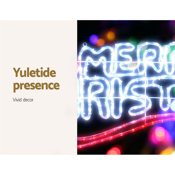 Jingle Jollys Christmas Motif Lights Led Rope Merry Xmas Waterproof Colourful Seasonal Decorations