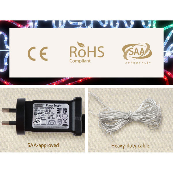Jingle Jollys Christmas Motif Lights Led Rope Merry Xmas Waterproof Colourful Seasonal Decorations