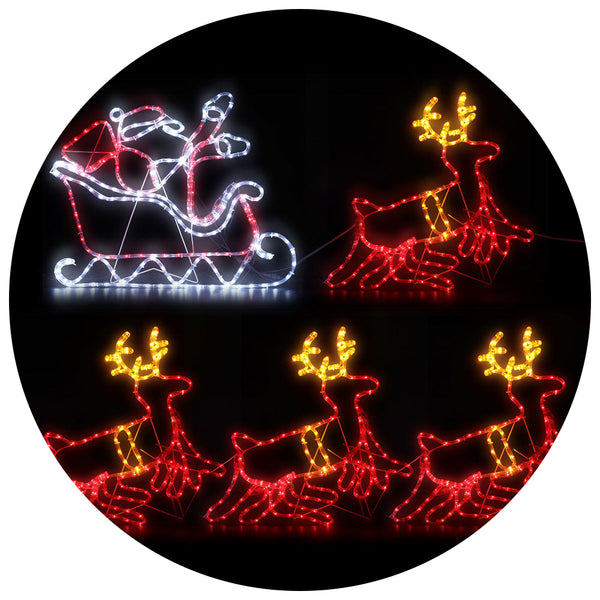 1X Christmas Lights Reindeer Sleigh 806 Led Decorations Jingle Jollys Decorative Lighting