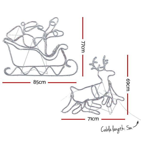 1X Christmas Lights Reindeer Sleigh 806 Led Decorations Jingle Jollys Decorative Lighting