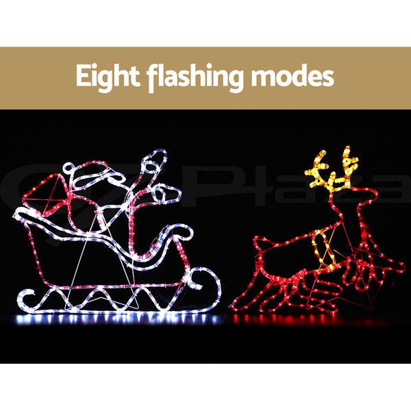 1X Christmas Lights Reindeer Sleigh 806 Led Decorations Jingle Jollys Decorative Lighting