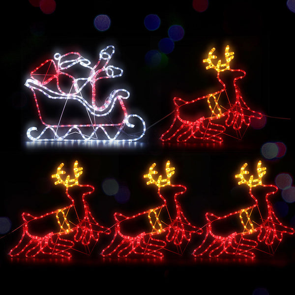 1X Christmas Lights Reindeer Sleigh 806 Led Decorations Jingle Jollys Decorative Lighting