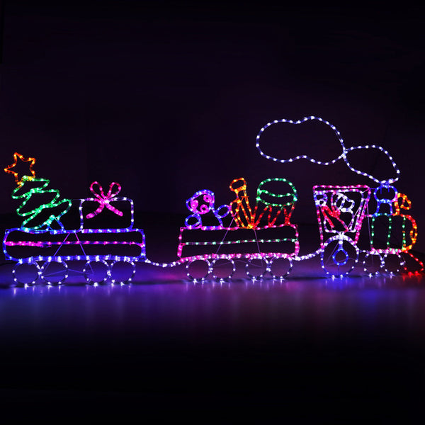 2.1M Christmas Lights 631 Led Train Motif Decorations Jingle Jollys Decorative Lighting