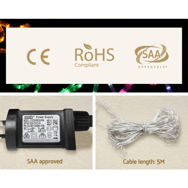 2.1M Christmas Lights 631 Led Train Motif Decorations Jingle Jollys Decorative Lighting