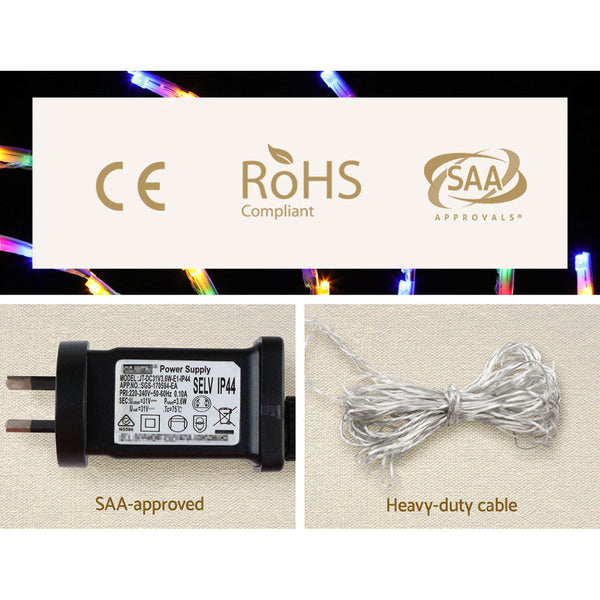 0.5M Christmas Lights 128 Led Spin Motif Decorations Jingle Jollys Decorative Lighting