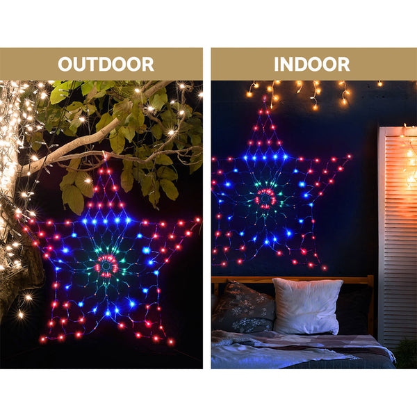 1.3M Christmas Lights 130 Led Snow Motif Decorations Jingle Jollys Decorative Lighting