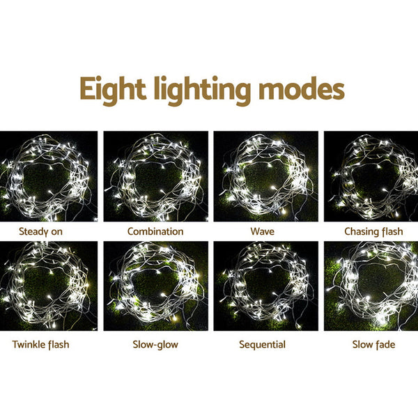 100M Christmas Lights String Fairy 500 Led Cool White Jingle Jollys Seasonal Decorations