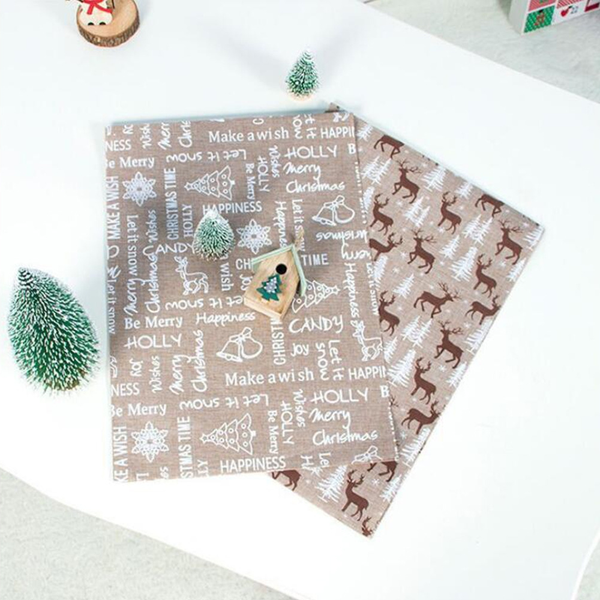 Christmas Reindeer Tablecloth Dining Runner Party Holiday Decor