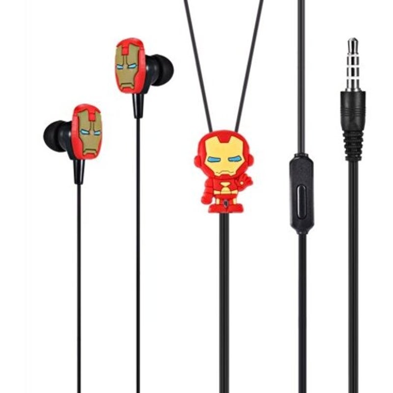 Y03 Cartoon 3.5Mm Wired In Ear Stereo Earphones With Mic Black Wired Earphones