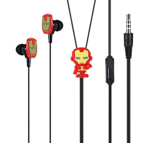 Y03 Cartoon 3.5Mm Wired In Ear Stereo Earphones With Mic Black Wired Earphones