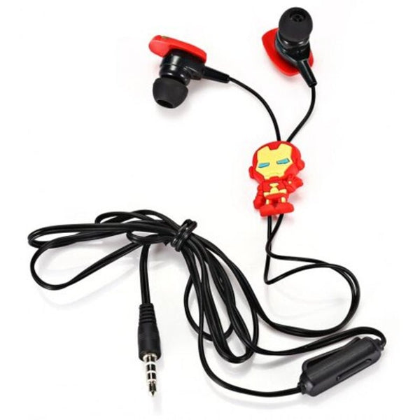 Y03 Cartoon 3.5Mm Wired In Ear Stereo Earphones With Mic Black Wired Earphones
