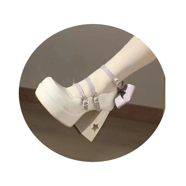 Y2k Chunky Platform High Pumps Women Punk Thick Mary Jane Shoes Heels