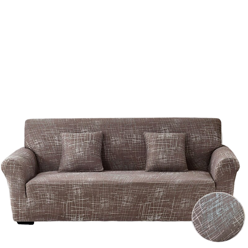 4 Seater Sofa Cover Rustic Brown Elastic Stretchable Slipcover For Living Room Slipcovers