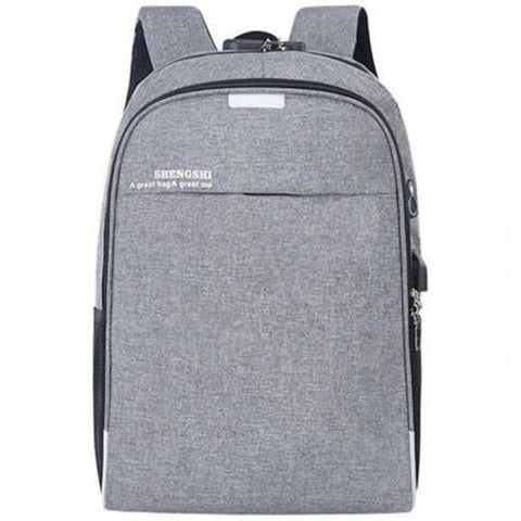 Ls632 Men's Usb Charging Casual Backpack Business Multi Functional Anti Theft Bag Gray Bags