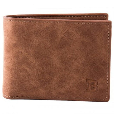 Ls685 Men's Short Wallet Casual Vintage Coin Bag Coffee