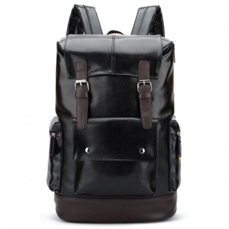 Ls809 Men's Retro Backpack Trend Multi Bag Design Large Capacity Black Bags