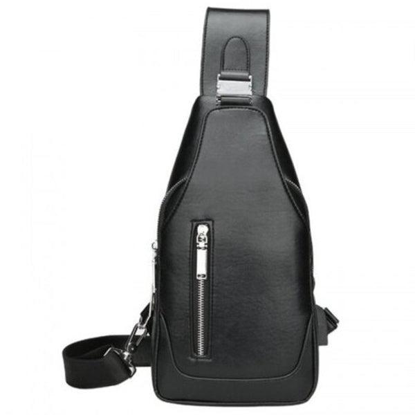 Ls867 Fashion Business Casual Men Chest Bag Outdoor Shoulder Diagonal Pouch Brown Bags