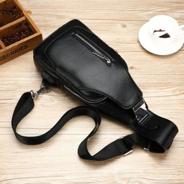 Ls867 Fashion Business Casual Men Chest Bag Outdoor Shoulder Diagonal Pouch Brown Bags