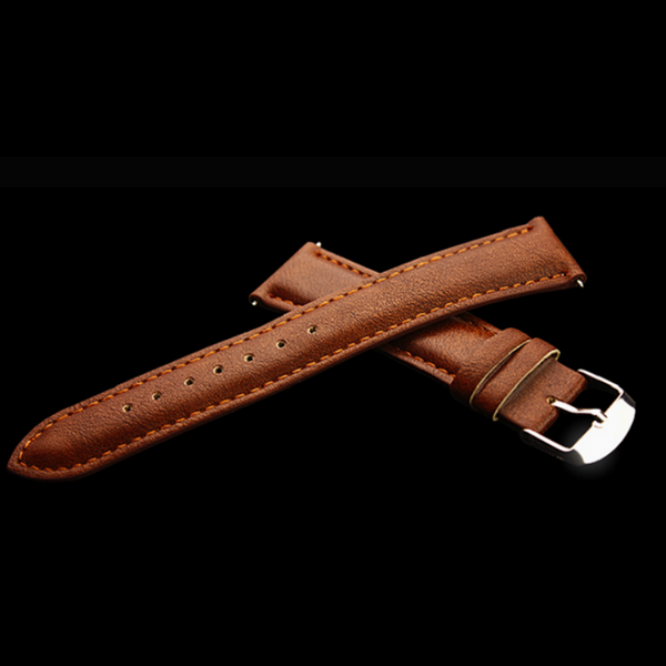 Veile Studios 332 Men Trendy Leather Band Luminous Quartz Watch Brown Black Dial Watches